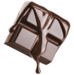 Chocolate Pastry flavor icon - square piece of chocolate with chocolate syrup dripping down it